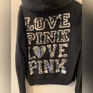 Black and silver sequin hoodie